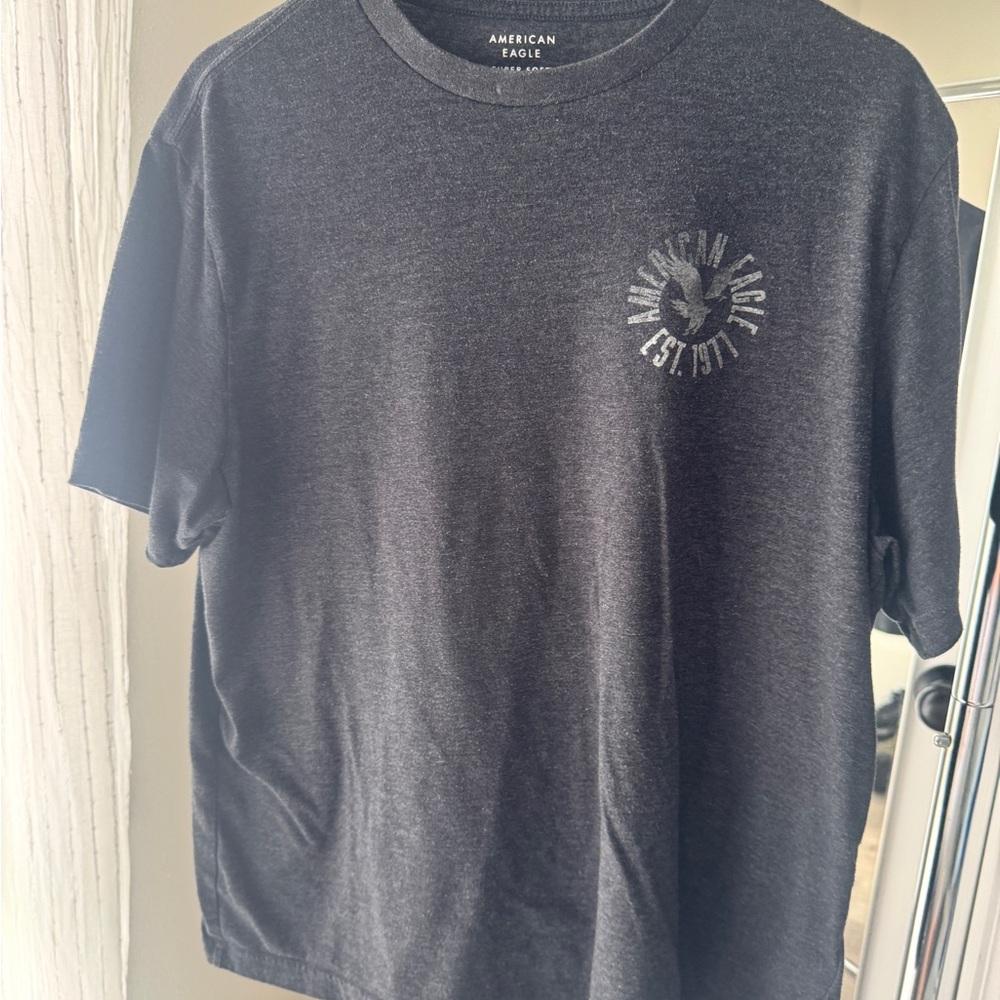 American Eagle Outfitters Black Casual Short Sleeve Tee